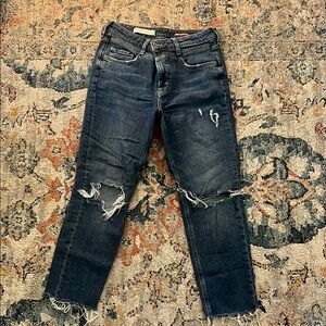 Distressed Anthropologie Blue Jeans
